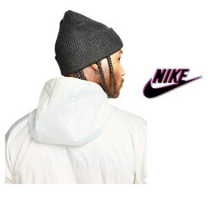 🆕 NIKE Dark Grey Cuffed Knit Beanie OS Unisex